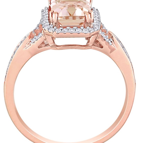 Morganite 1.5 Ct  Ring with Diamond setting - Picture 3 of 3